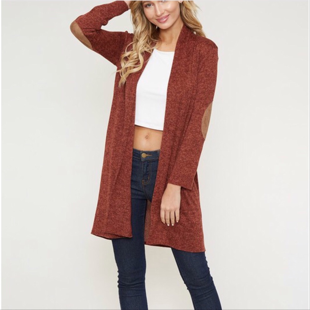 Solid peach love knit cardigan